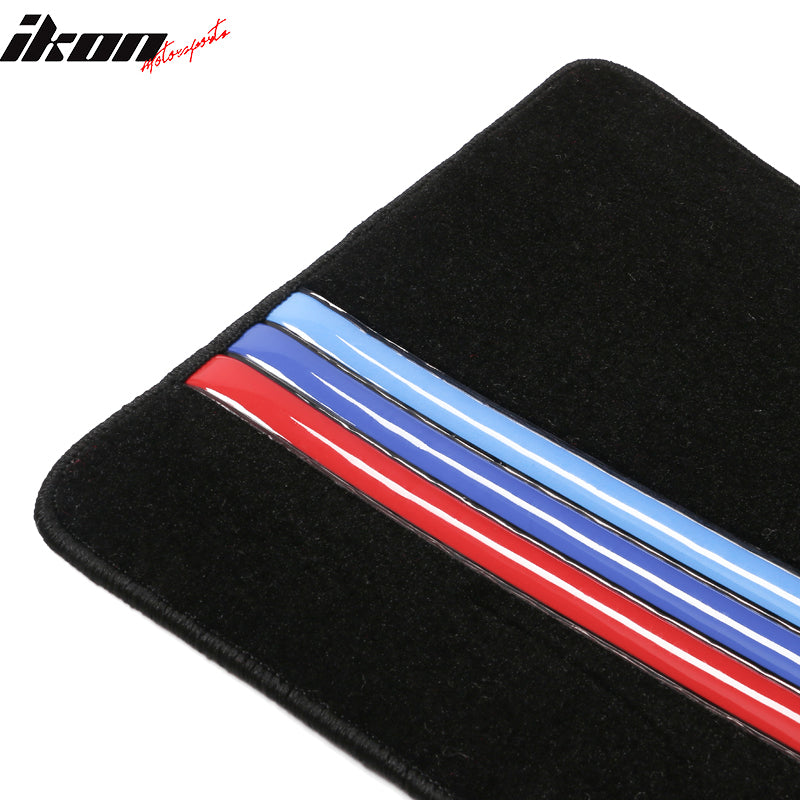 Car Floor Mat for 2022-24 BMW 2 Series OE Black 3 Color Stripes Nylon