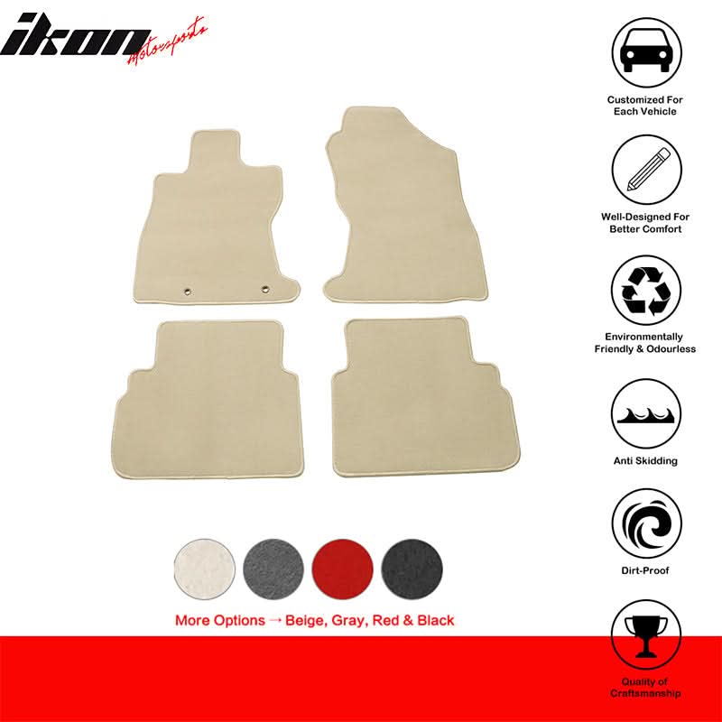 2022-2025 Subaru WRX 4PCS Front Rear Car Floor Mats Carpet Nylon