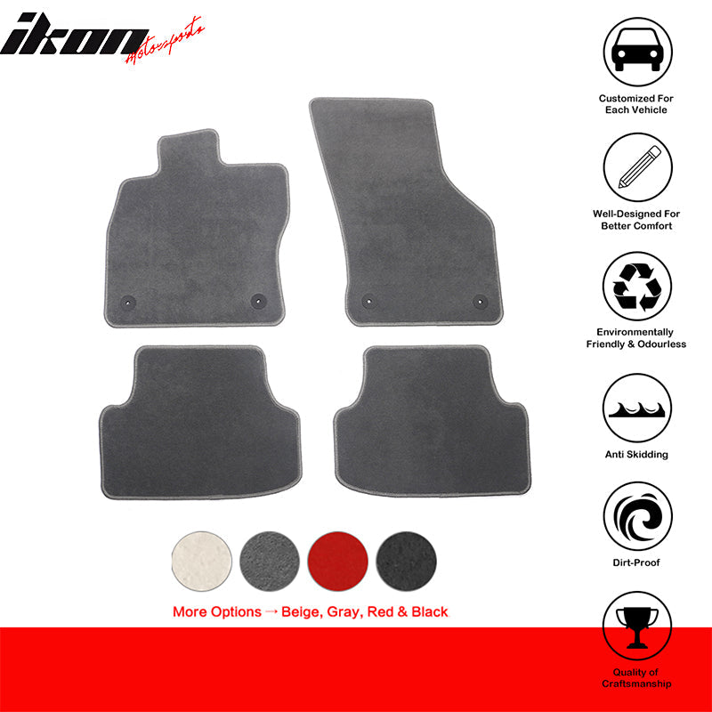Car Floor Mat for 2015-2023 Volkswagen GTI Gray Nylon Front Rear 4PC
