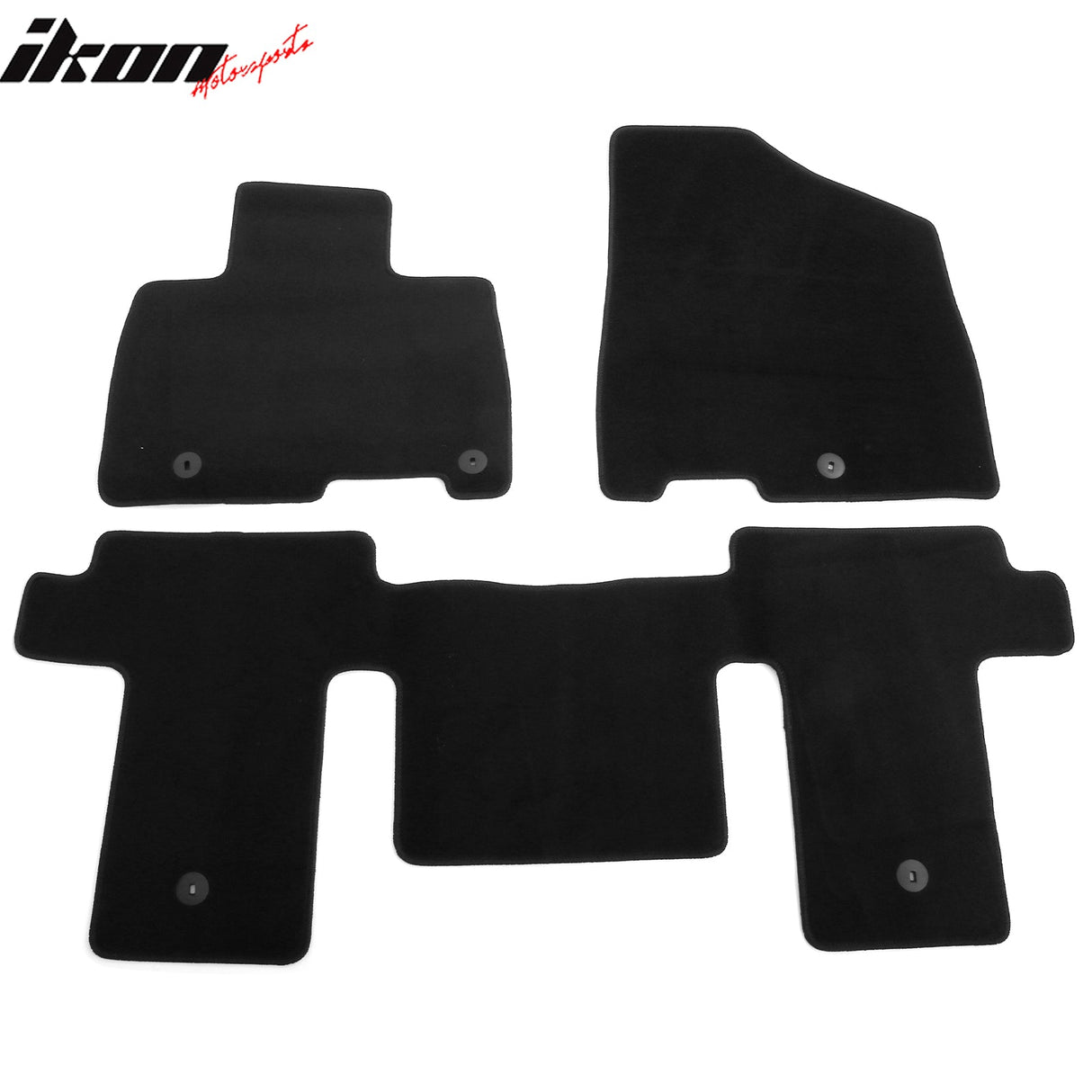 2022-2025 Kia Carnival 8-Seat Black Front Rear Floor Mats Nylon 6PCS