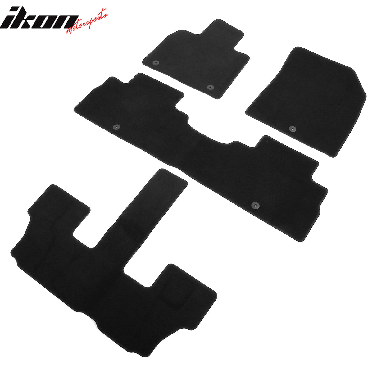 2020-2025 Hyundai Palisade 7/8-Seat Black Front Rear Floor Mats Nylon