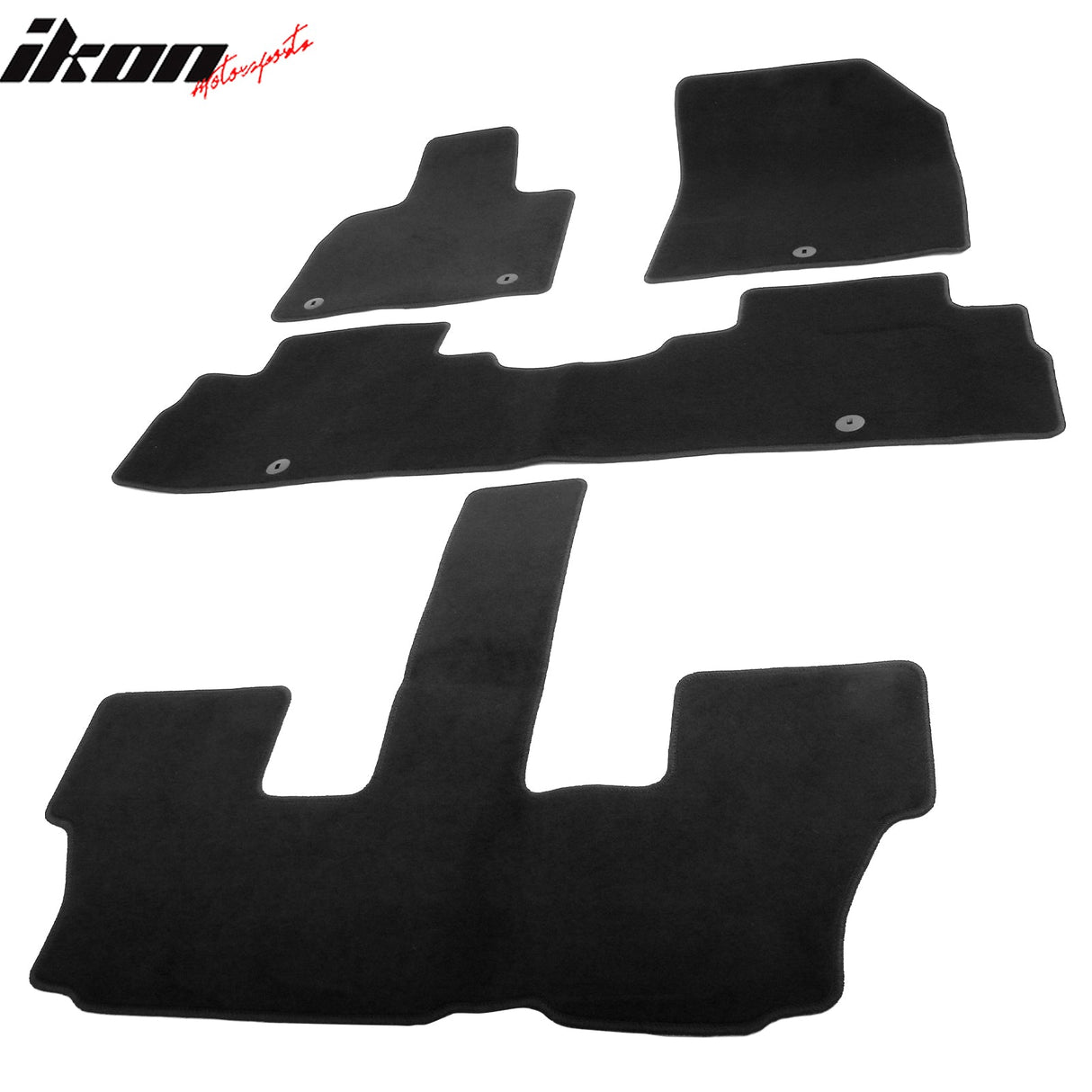 2020-2025 Hyundai Palisade 7/8-Seat Black Front Rear Floor Mats Nylon