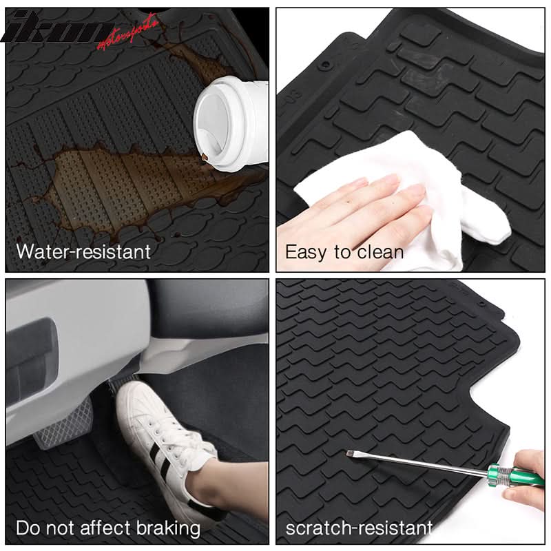 2015-2024 Ford F-150 Crew Cab Latex Floor Mats All Weather Carpet