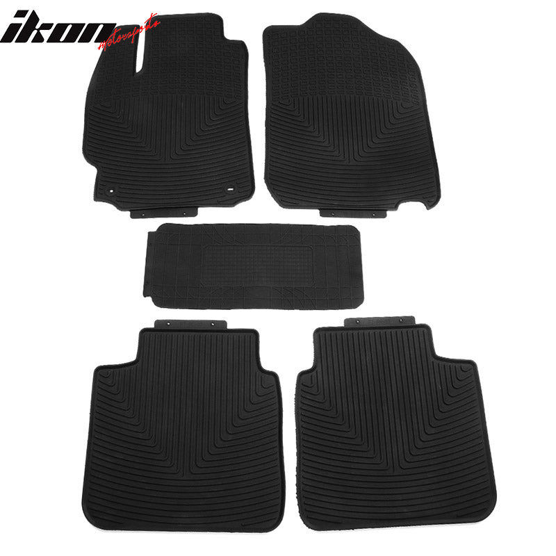 Car Floor Mat for 2012-2017 Toyota Camry Heavy Duty Black 5PC Latex