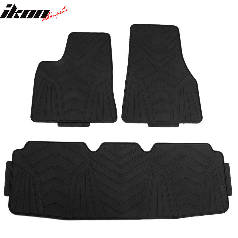 2012-2019 Tesla Model S Latex Floor Mats All Weather Carpet Black