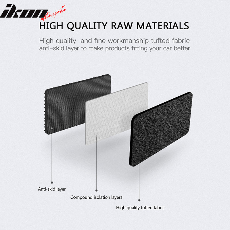 2024-2025 Hyundai Kona Gas Black Front Rear Floor Mats Nylon 4PCS