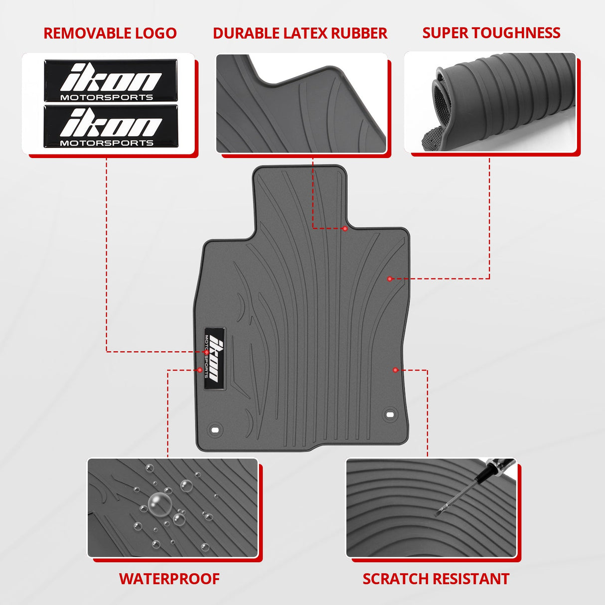 2016-2021 Honda Civic Latex Floor Mats Liner All Weather Carpets