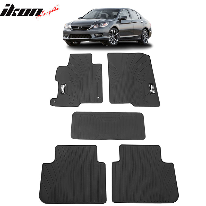Car Floor Mat for 2013-2017 Honda Accord Latex All Weather Black 5PC