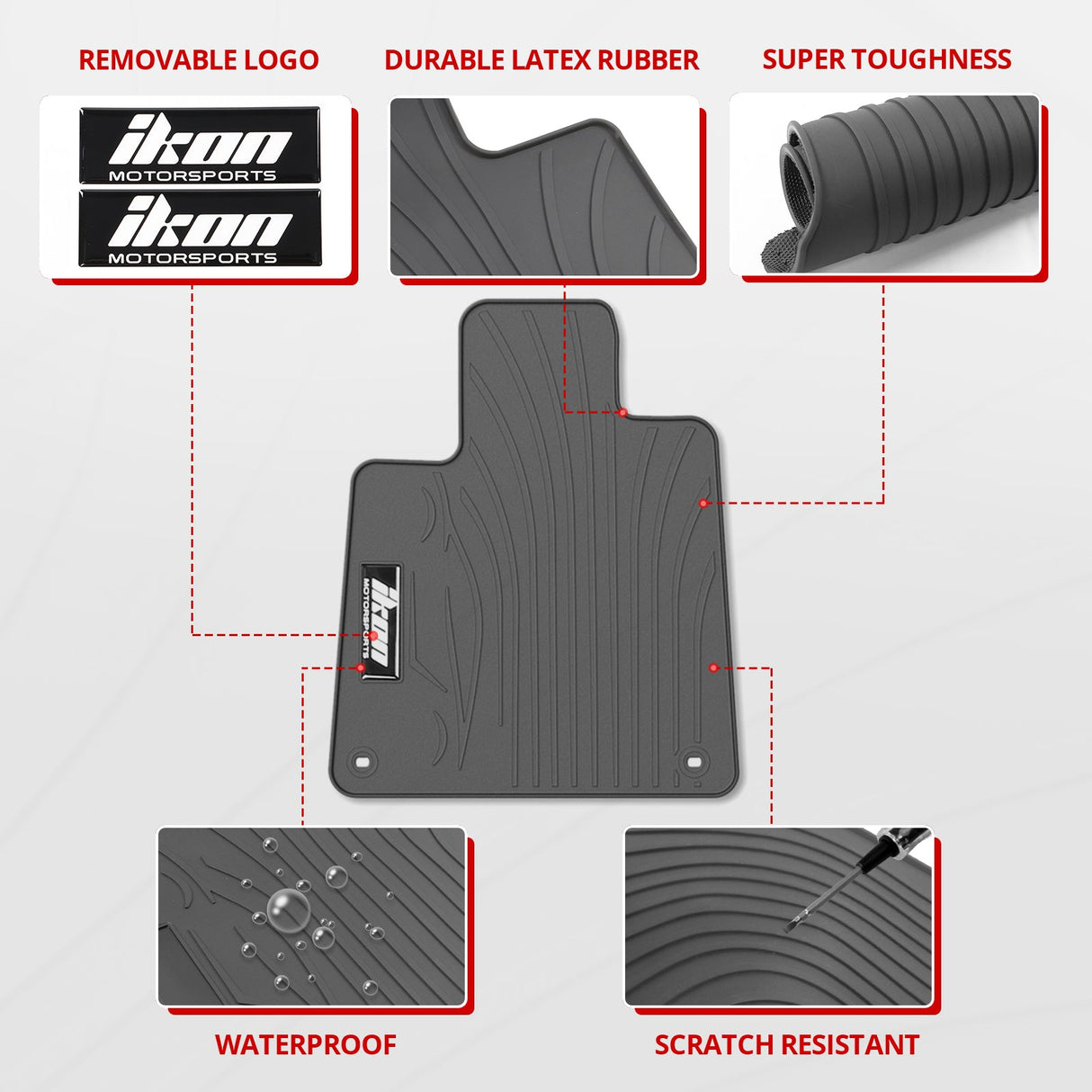2018-2022 Honda Accord Latex Floor Mats All Weather Carpets 5PC