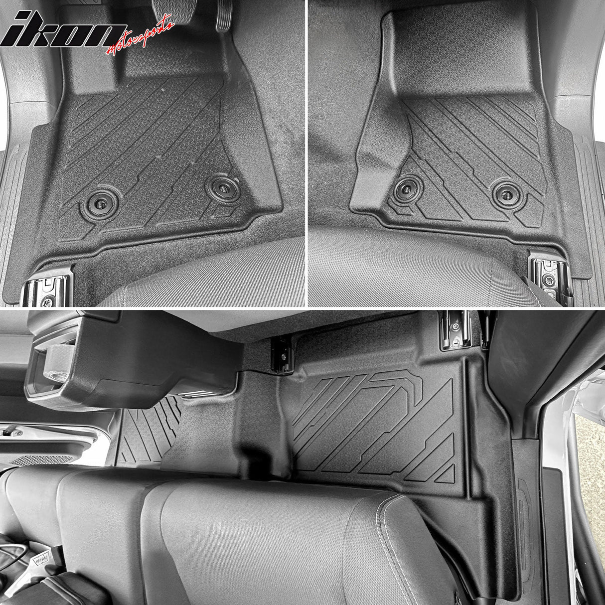 2024-2025 Toyota Tacoma Crew Cab 3D Floor Mats All Weather Carpets TPE