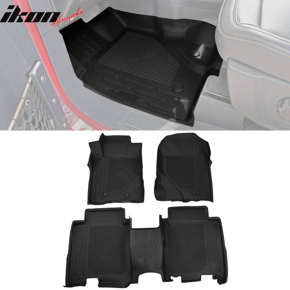 Car Floor Mat for 21-2025 Ford Bronco All Weather 3D Carpet Liner TPE