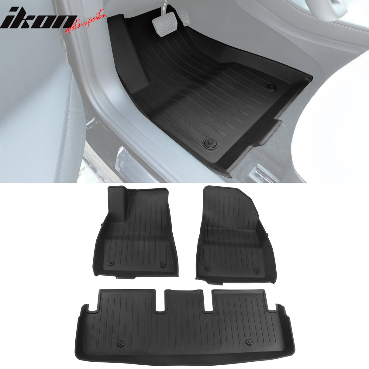Car Floor Mat for 2017-2023 Tesla Model 3 All Weather 3D Injection TPE