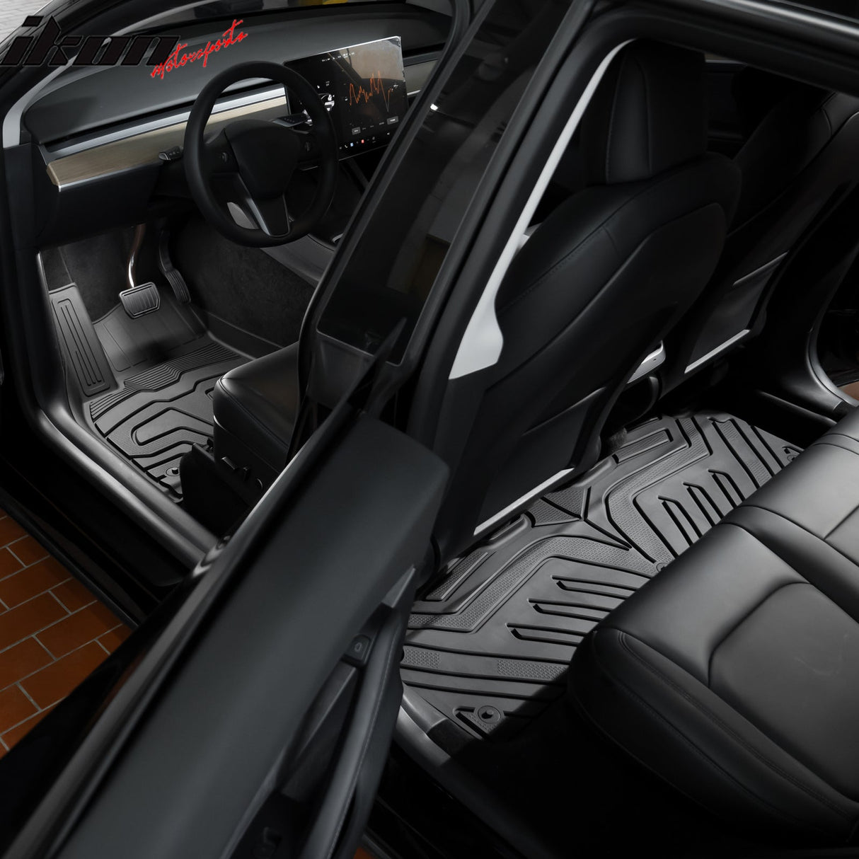2020-2024 Tesla Model Y Floor Mats 3D TPE All Weather 3PC Set Carpets