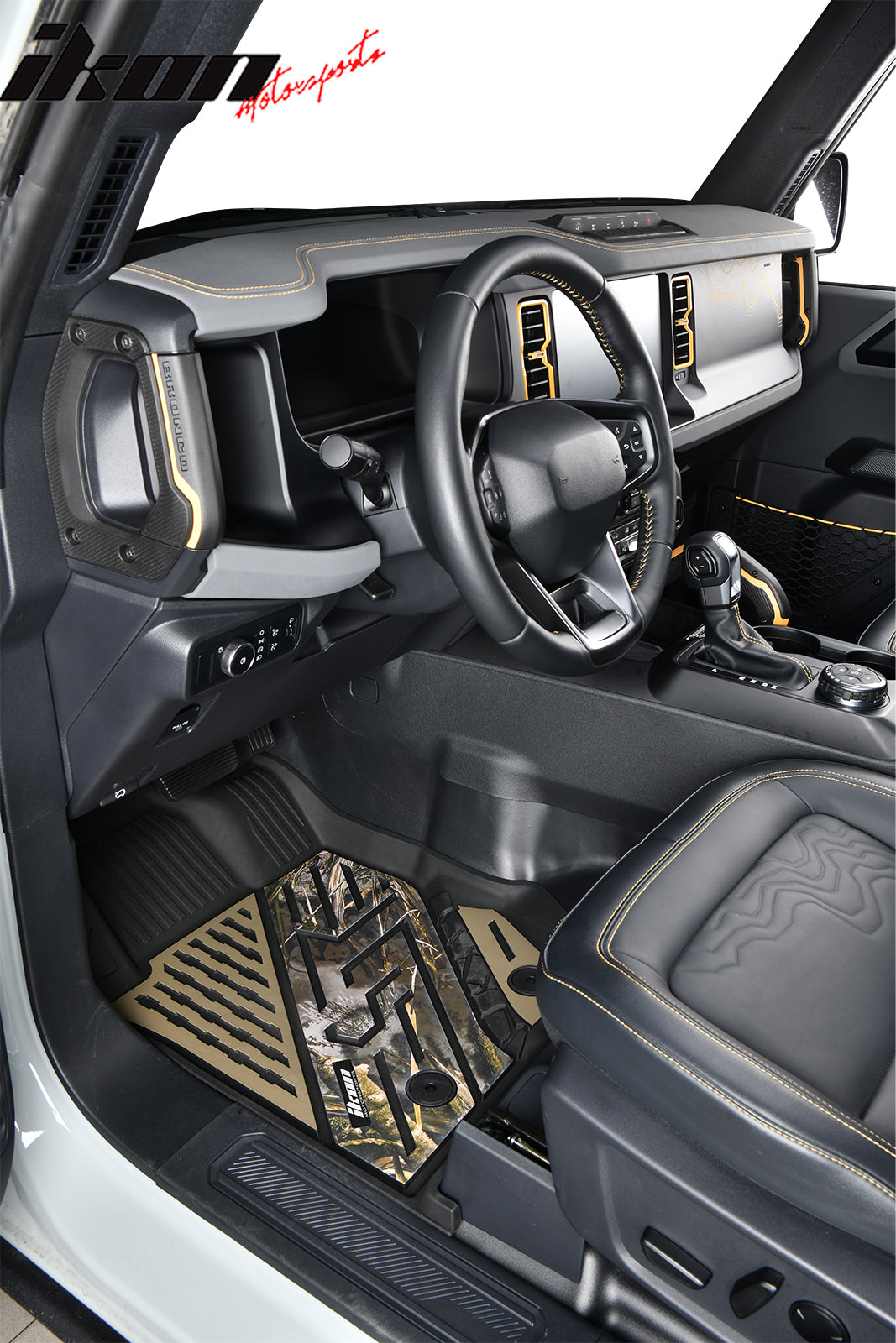2021-2025 Ford Bronco 4DR Floor Mats TPE Carpets Black w/ Camouflage