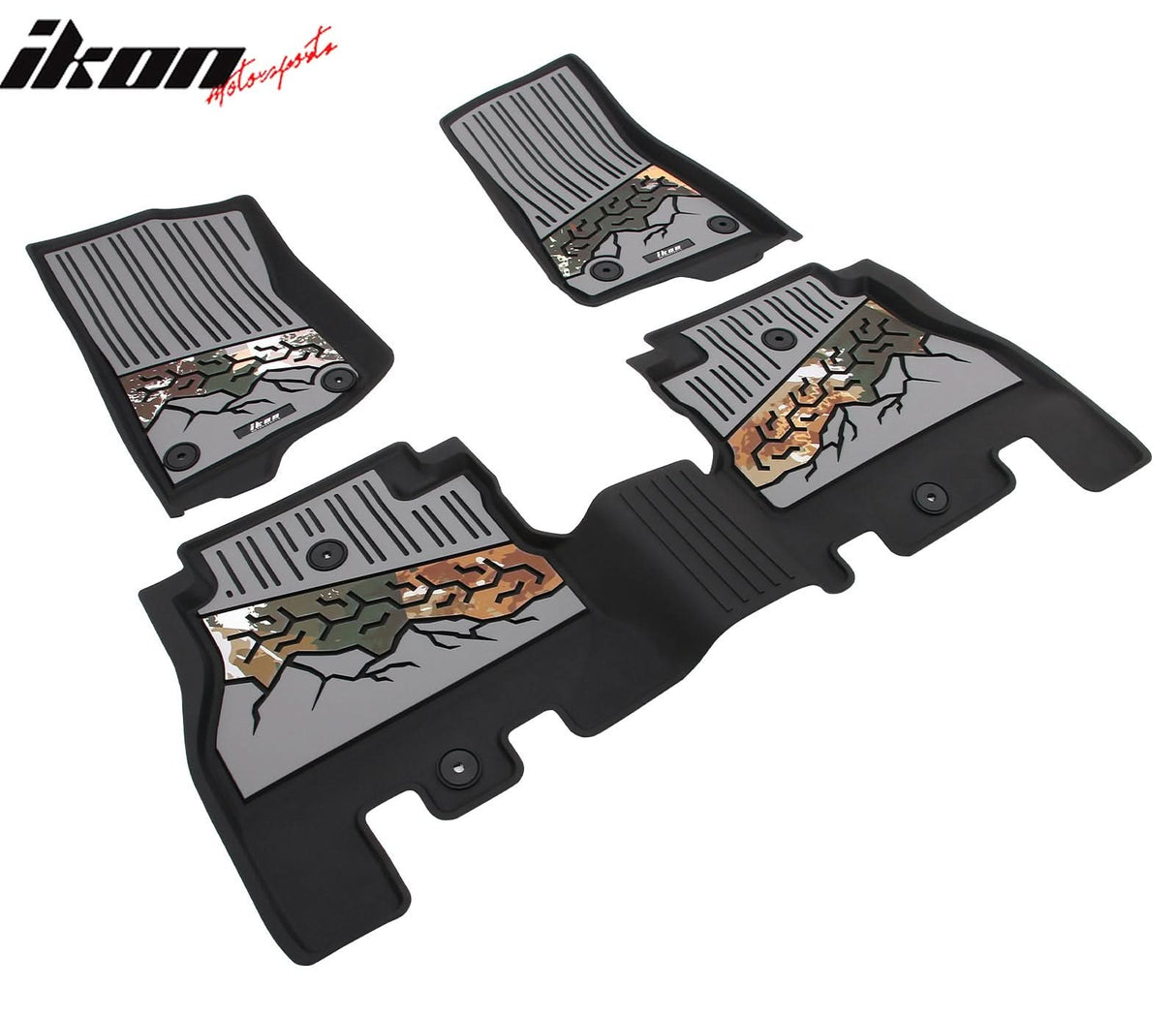 2018-2025 Jeep Wrangler JL Unlimited 4Dr Floor Mats Black Gray TPE
