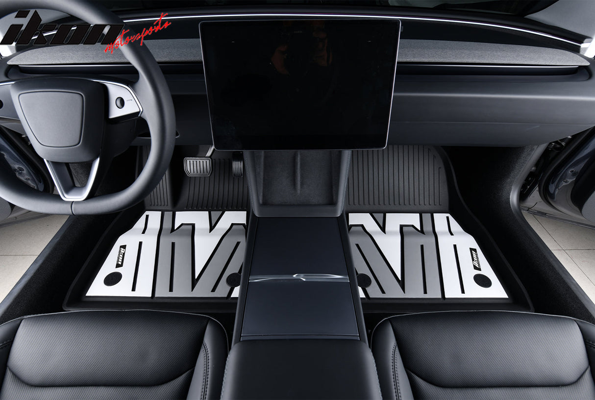 2024-2025 Tesla Model 3 3D Floor Mats Black Gray White TPE Injection