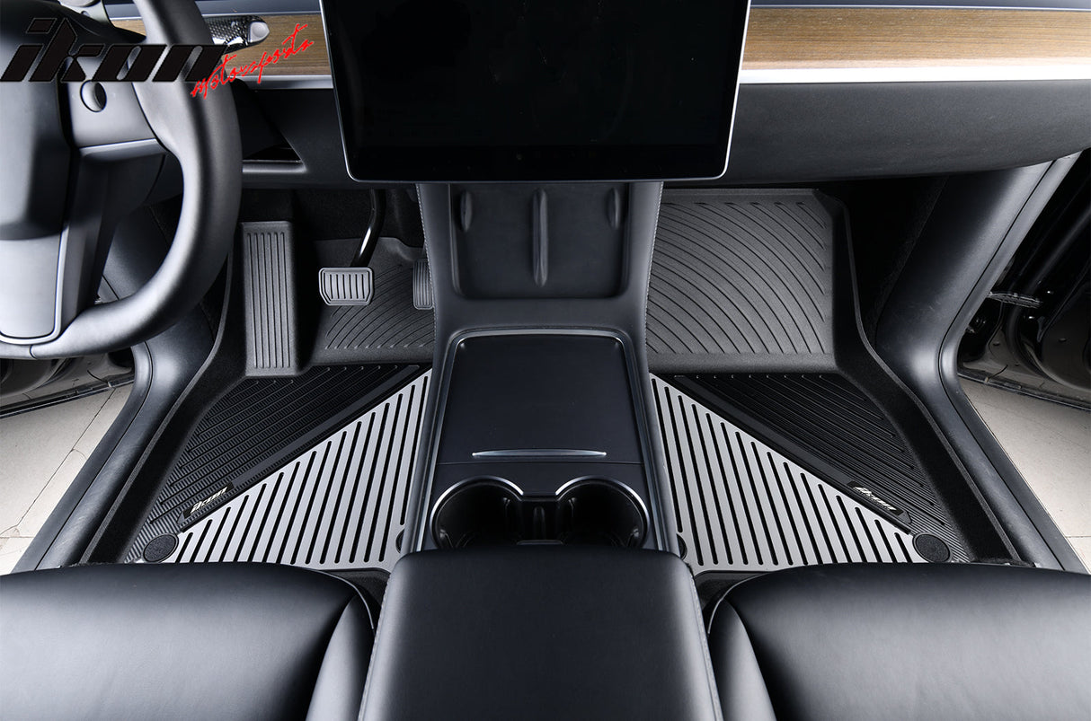 2020-2024 Tesla Model Y 3D Floor Mats Liner Black& Gray TPE Injection