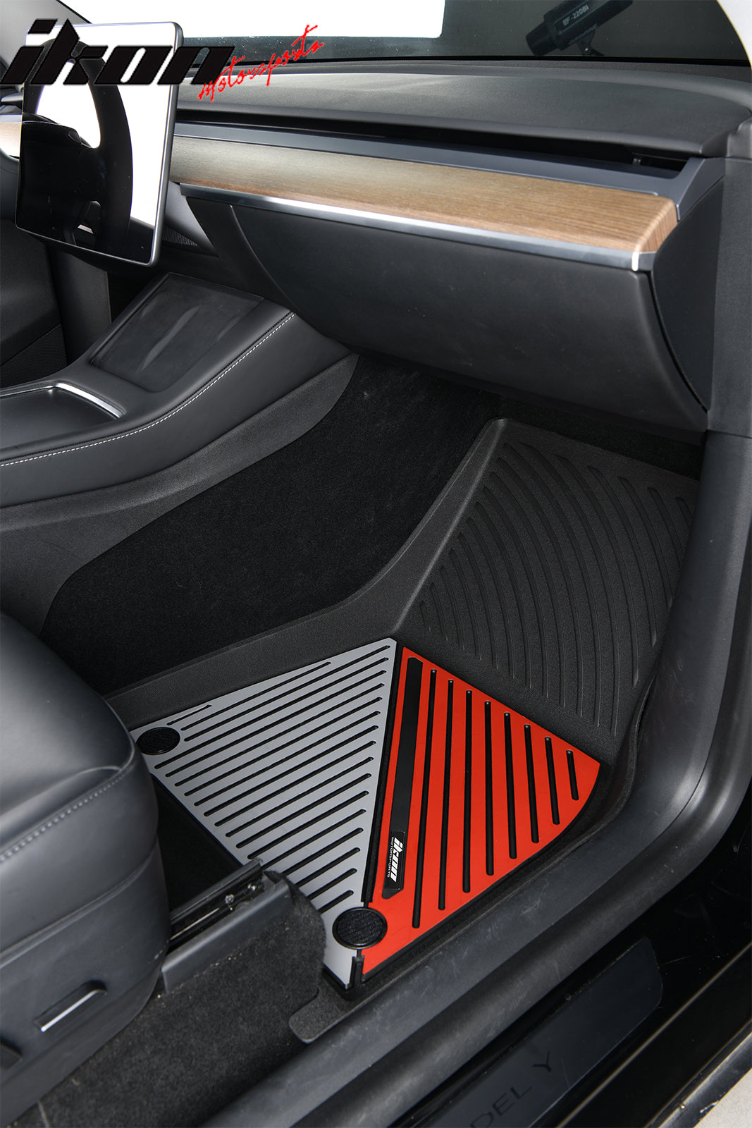 2020-2024 Tesla Model Y 3D Floor Mats Black& Gray& Red TPE Injection