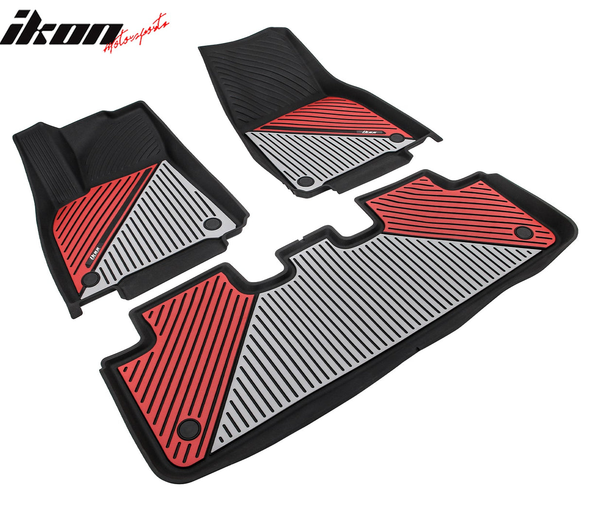 2020-2024 Tesla Model Y 3D Floor Mats Black& Gray& Red TPE Injection
