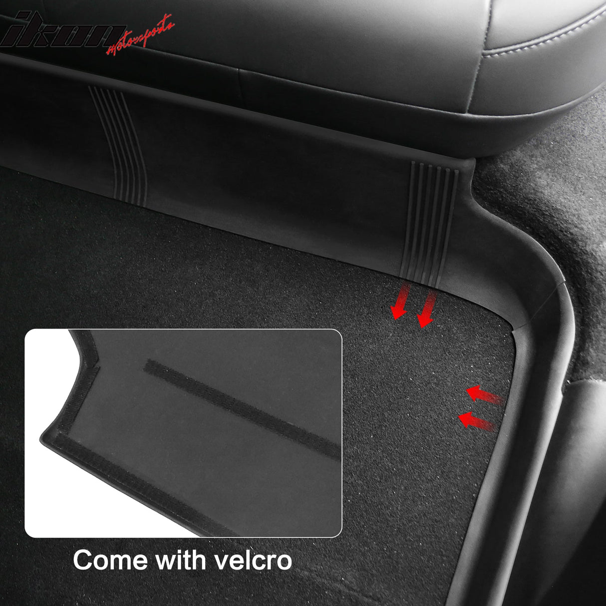 Car Floor Mat for 2020-2024 Tesla Model Y Black Rear Anti-kick TPE