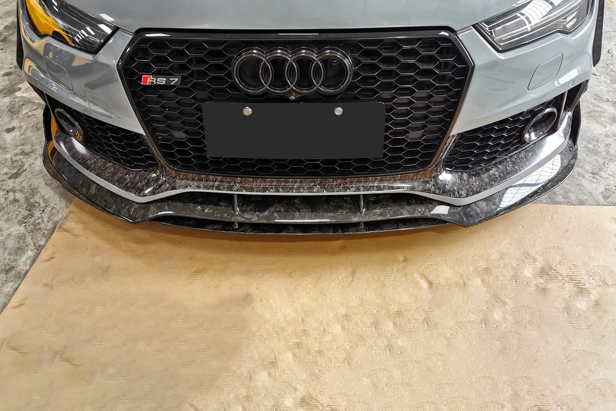 2016-2019 Audi RS7 MAN Style Dry Carbon Fiber Front Lip Splitter