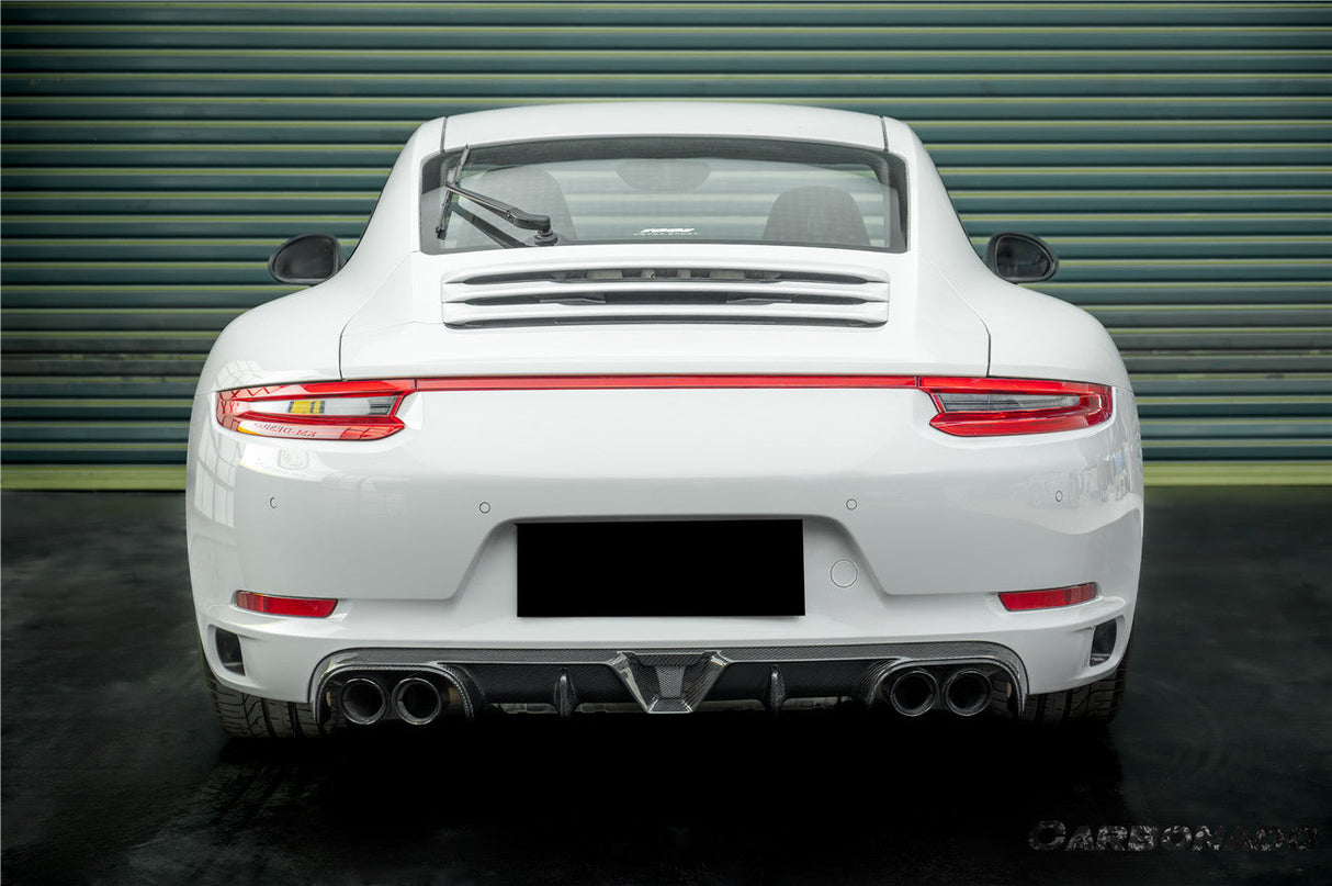 2017-2019 Porsche 911 991.2 Carrera KA Style Dry Carbon Fiber Rear Lip Diffuser