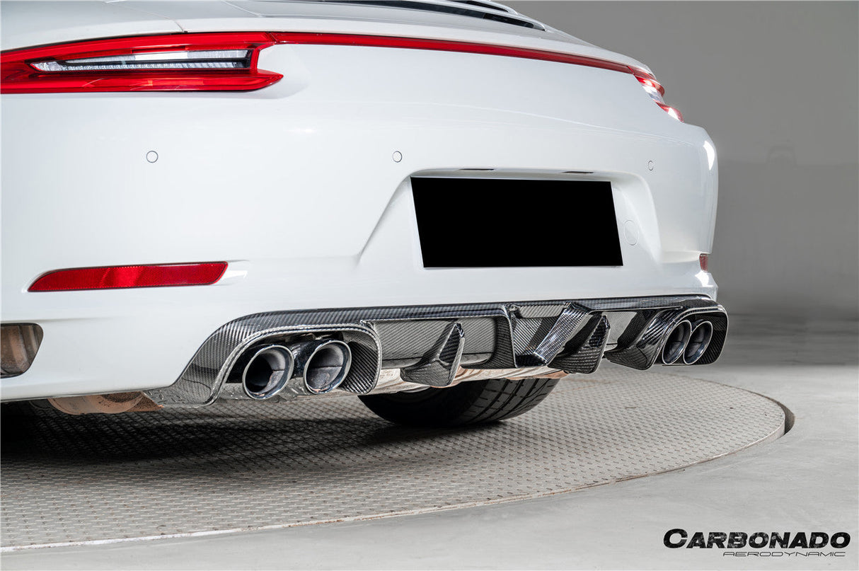 2017-2019 Porsche 911 991.2 Carrera KA Style Dry Carbon Fiber Rear Lip Diffuser