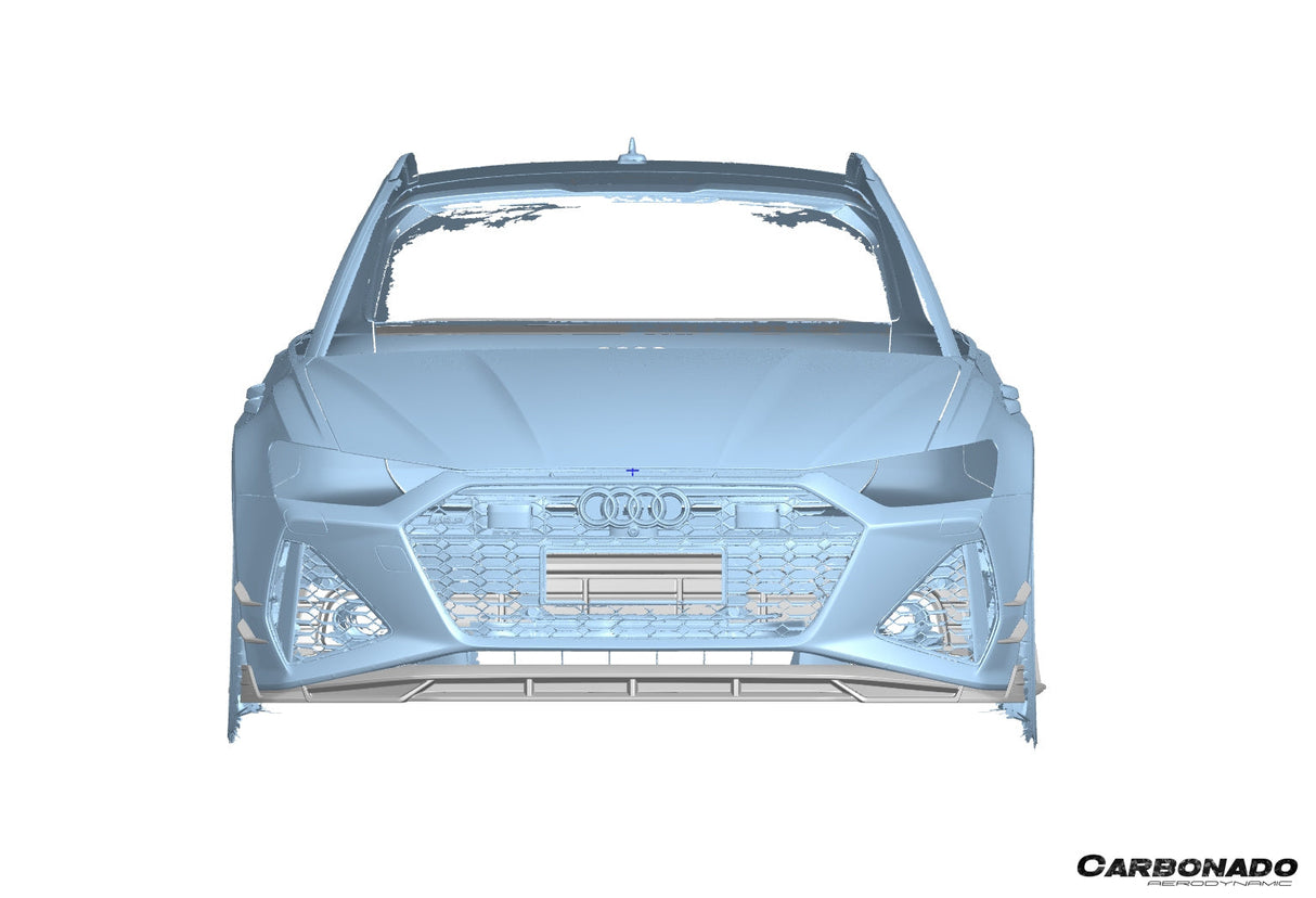 2019-2024 Audi RS6 RS7 C8 AD Style Dry Carbon Fiber Front Bumper Canards