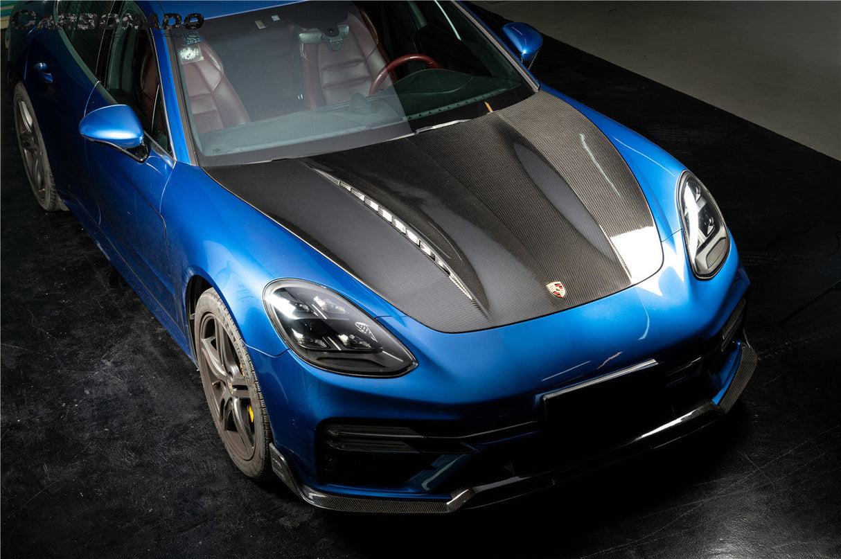 2017-2023 Porsche Panamera 971 4S Turbo SD GTS TP Style Dry Carbon Fiber Hood