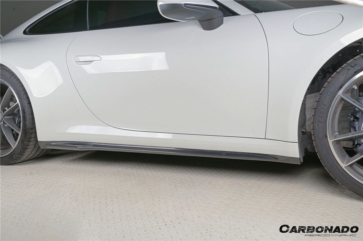 2019-2024 Porsche 911 992 Carrera Cabriolet Convert Turbo SD Style Dry Carbon Fiber Side Skirts