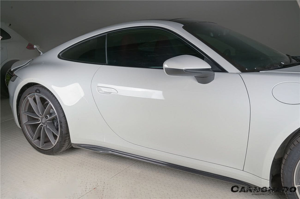 2019-2024 Porsche 911 992 Carrera Cabriolet Convert Turbo SD Style Dry Carbon Fiber Side Skirts