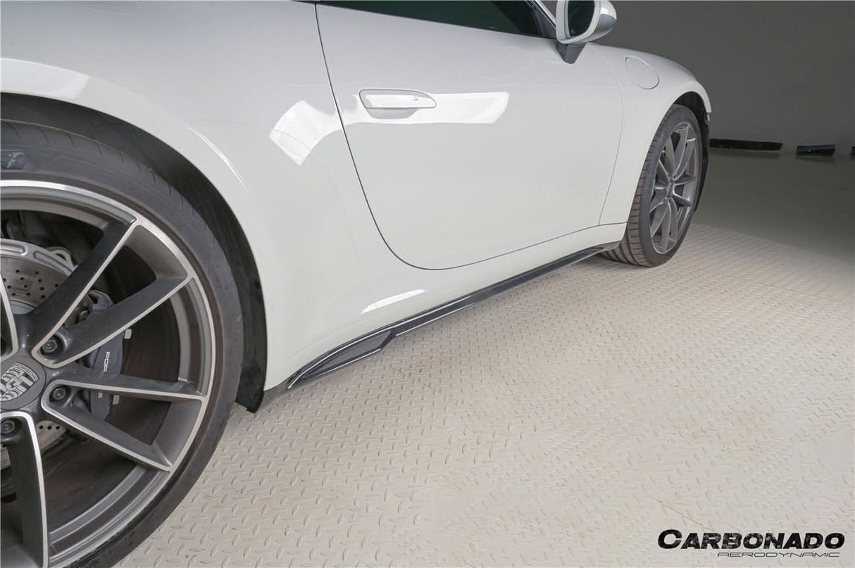 2019-2024 Porsche 911 992 Carrera Cabriolet Convert Turbo SD Style Dry Carbon Fiber Side Skirts