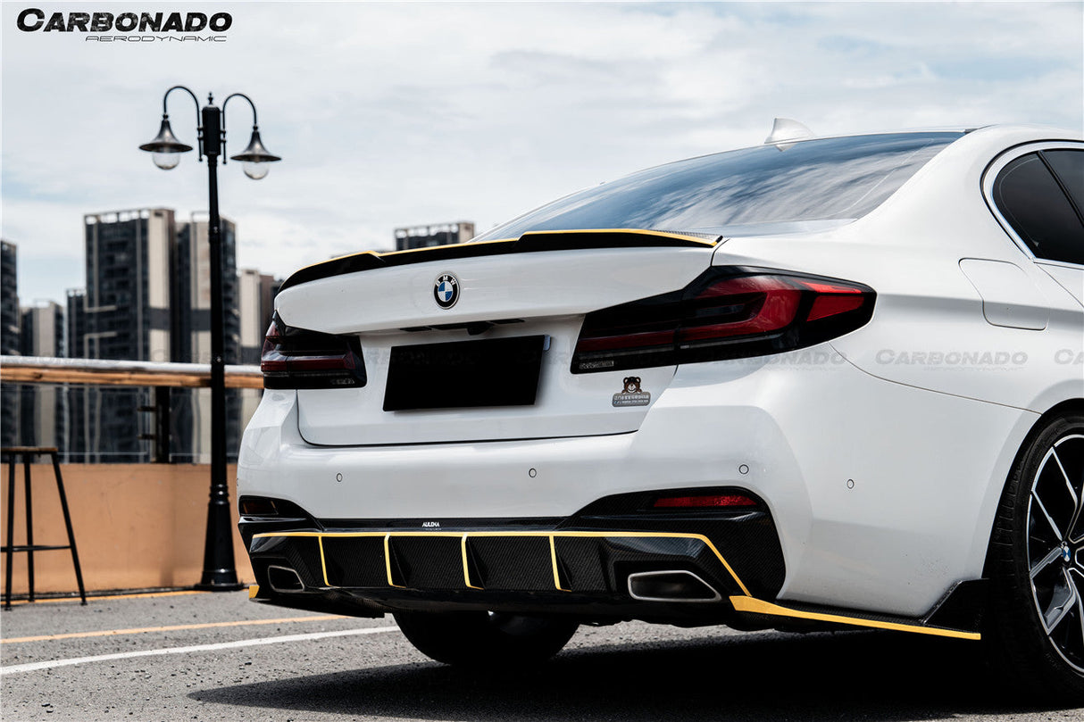 2020-2023 BMW 5 Series G30 G38 M-tech AD Style Dry Carbon Fiber Rear Diffuser Lip