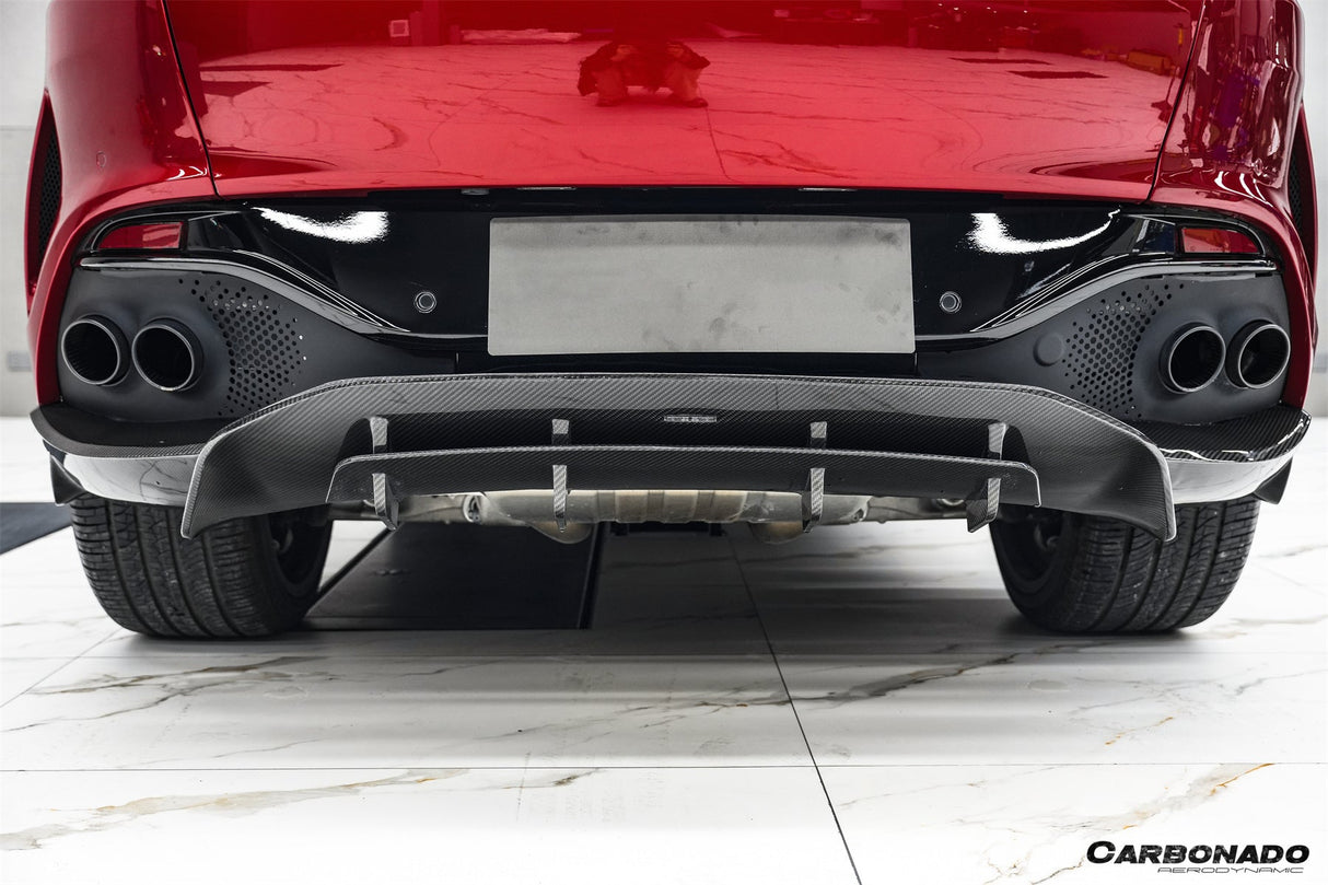 2021-2024 Aston Martin DBX 707 Style Dry Carbon Fiber Rear Bumper with Exhaust tips