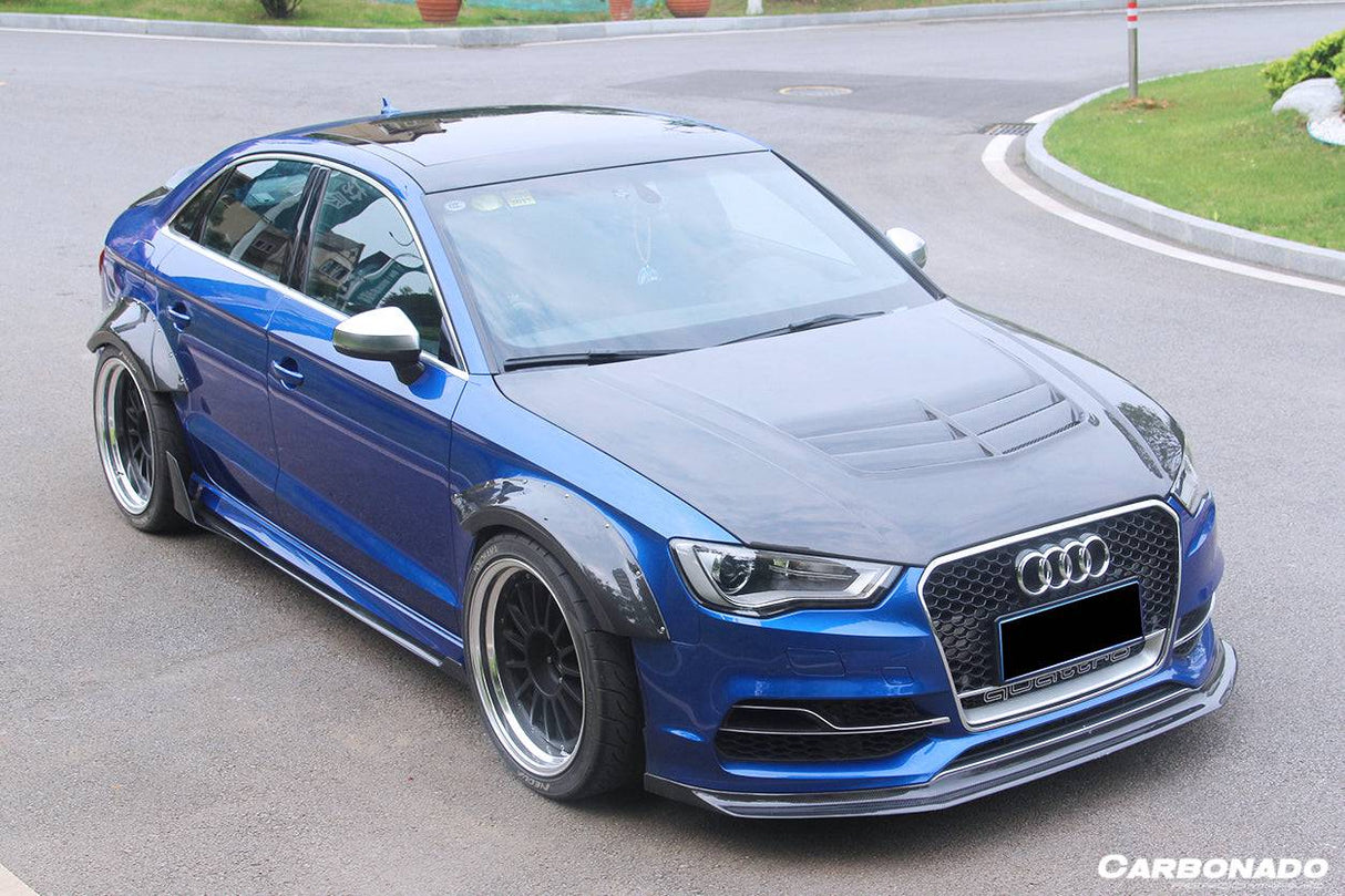 2013-2020 Audi RS3 S3 A3 Sline Sedan BKSS Style Side Skirts Under Board