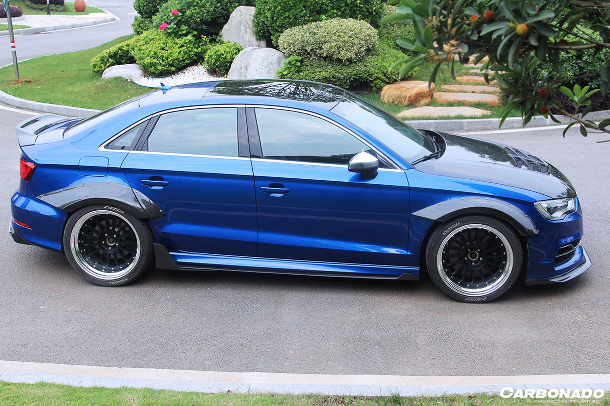 2013-2020 Audi RS3 S3 A3 Sline Sedan BKSS Style Side Skirts Under Board