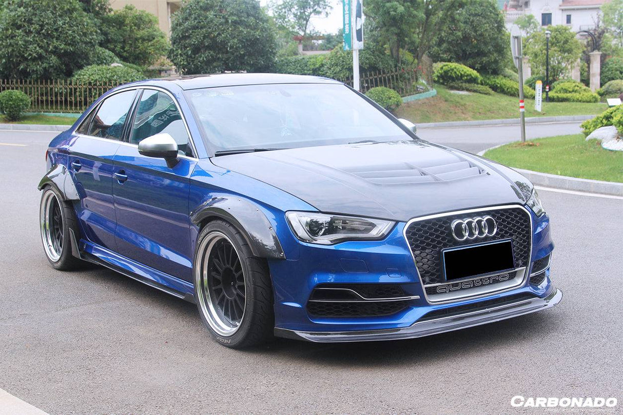 2013-2020 Audi RS3 S3 A3 Sline Sedan BKSS Style Side Skirts Under Board