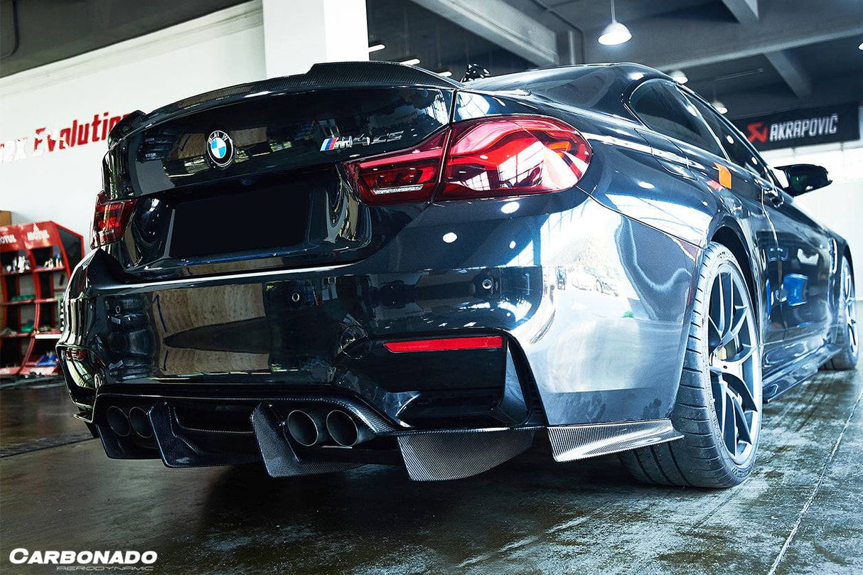 2014-2020 BMW M3 F80 | M4 F82 SM Style Carbon Fiber Rear Bumper Corner Extension