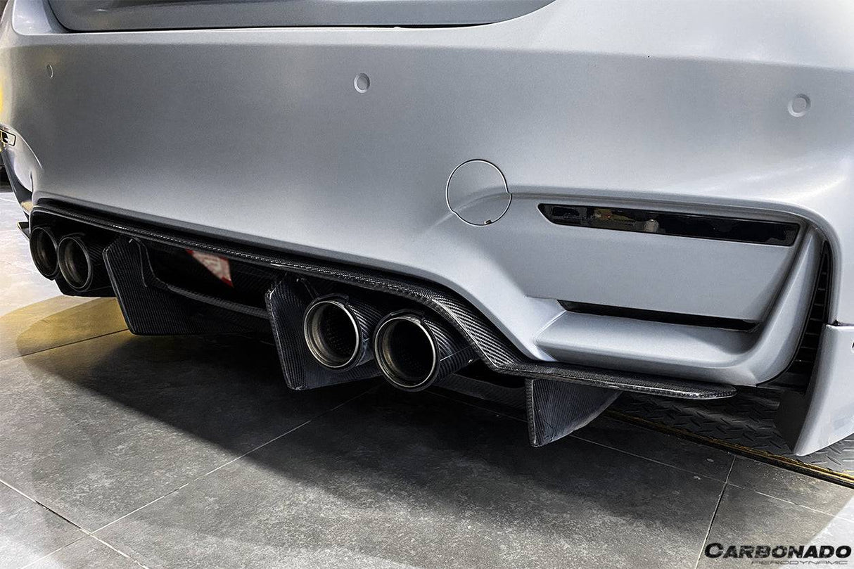 2014-2020 BMW M3 F80 M4 F82 SM Style Carbon Fiber Rear Diffuser and Lip