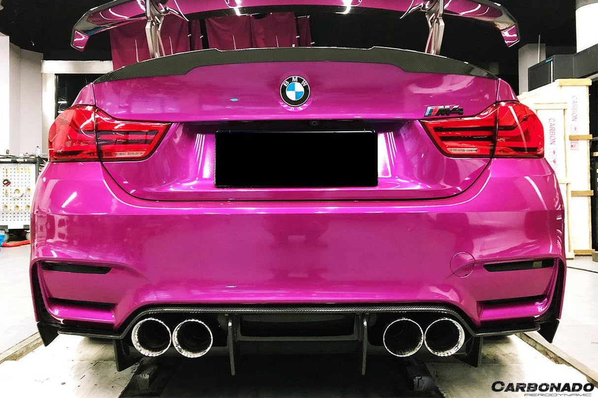 2014-2020 BMW M3 F80 M4 F82 SM Style Carbon Fiber Rear Diffuser and Lip
