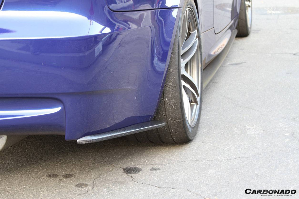 2008-2012 BMW M3 E90 E92 E93 ET Style Carbon Fiber Rear Bumper Splitter Caps