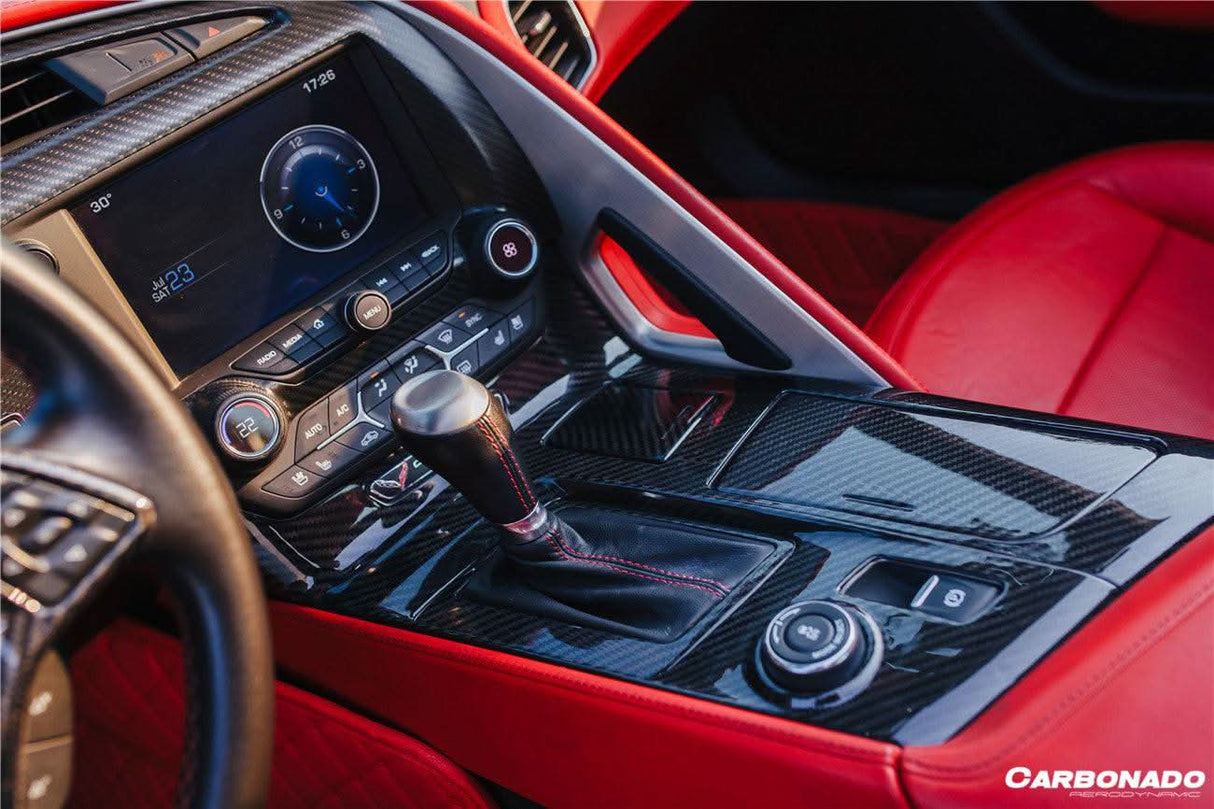 2013-2019 Corvette C7 Z06 Grandsport Dry Carbon Fiber Outside Gears Panel Protective Cover Trim
