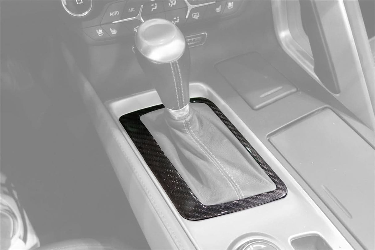 DarwinPRO 2013-2019 Corvette C7 Z06 Grandsport Dry Carbon Fiber Interior Automatic Manual Control Gear Shift Panel Cover Trim