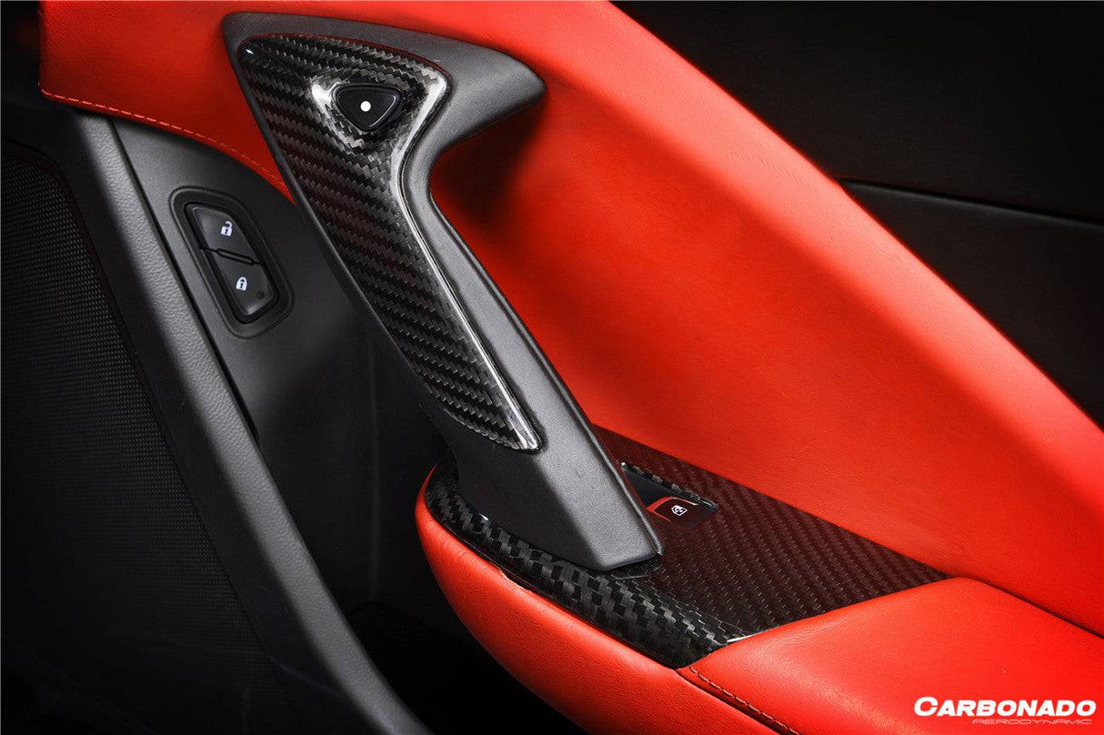 2013-2019 Corvette C7 Z06 Grandsport Dry Carbon Fiber Interior passenger Window Switch Side Armrest Panel cover Trim