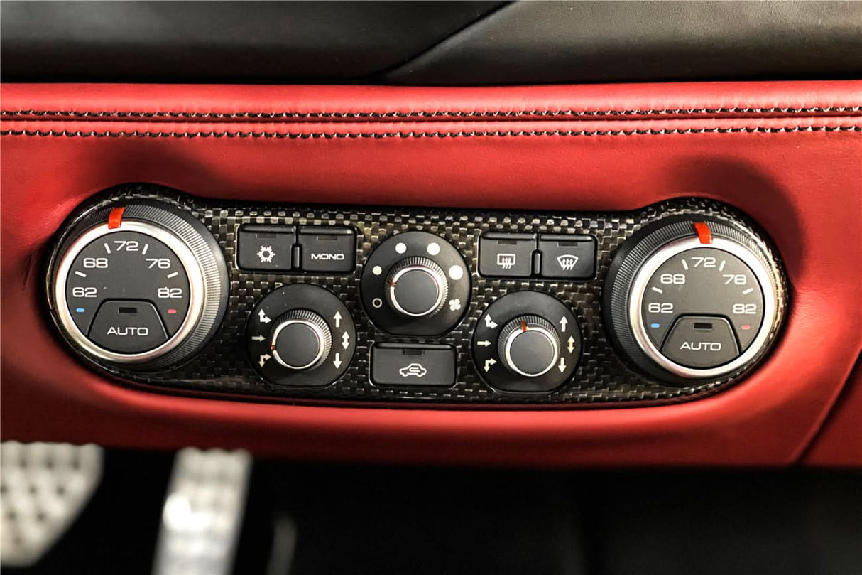 2015-2020 Ferrari Dry Carbon Fiber AC Control Panel Cover | Fits 488, Pista