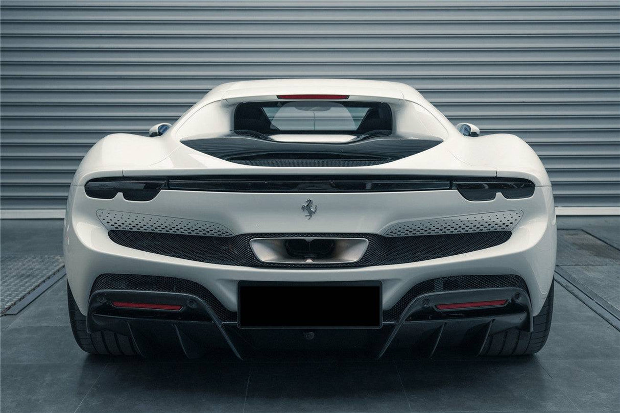 2022-UP Ferrari 296 GTB And GTS OE Style Carbon Fiber Rear Bumper With Diffuser