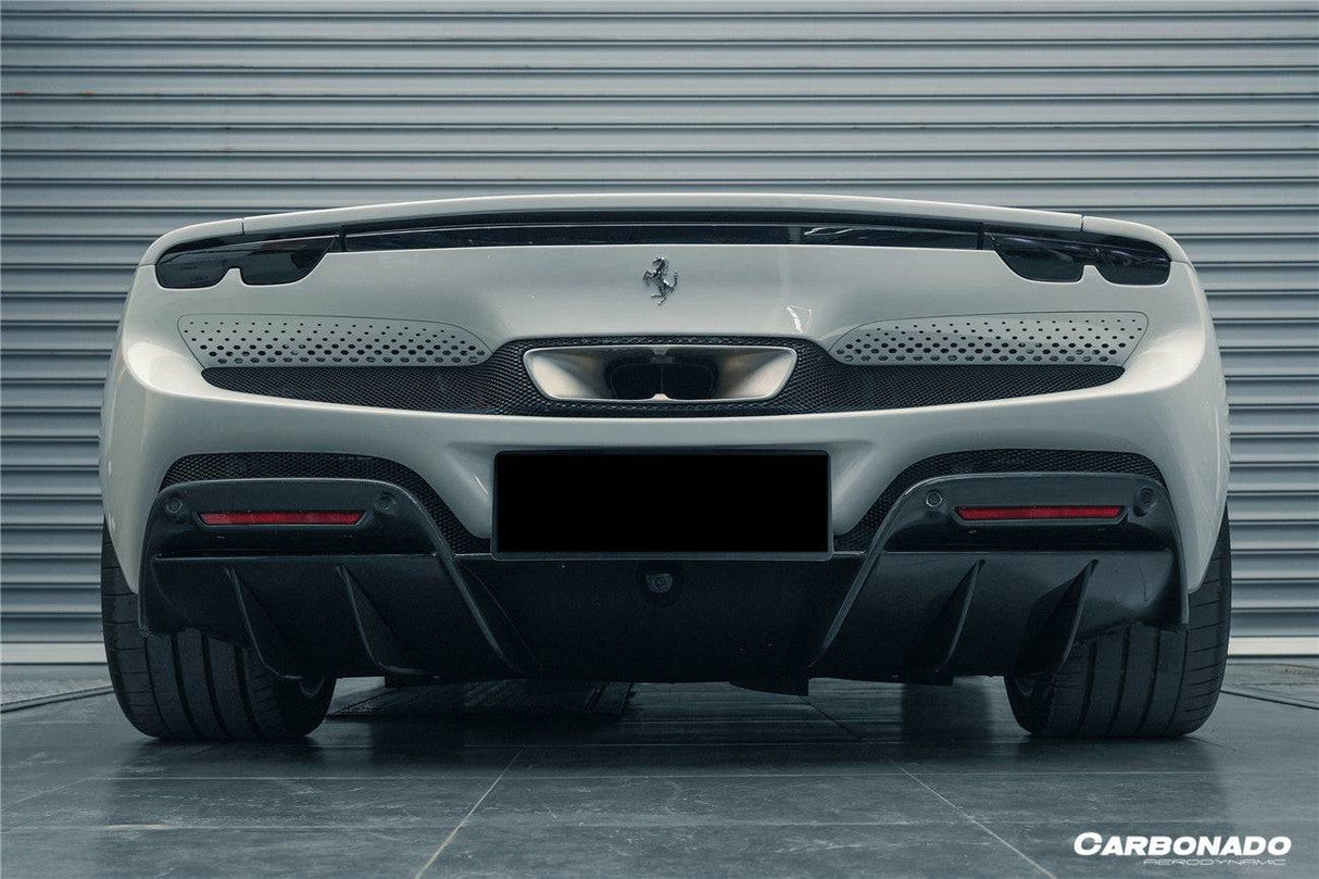 2022-UP Ferrari 296 GTB And GTS OE Style Carbon Fiber Rear Bumper With Diffuser