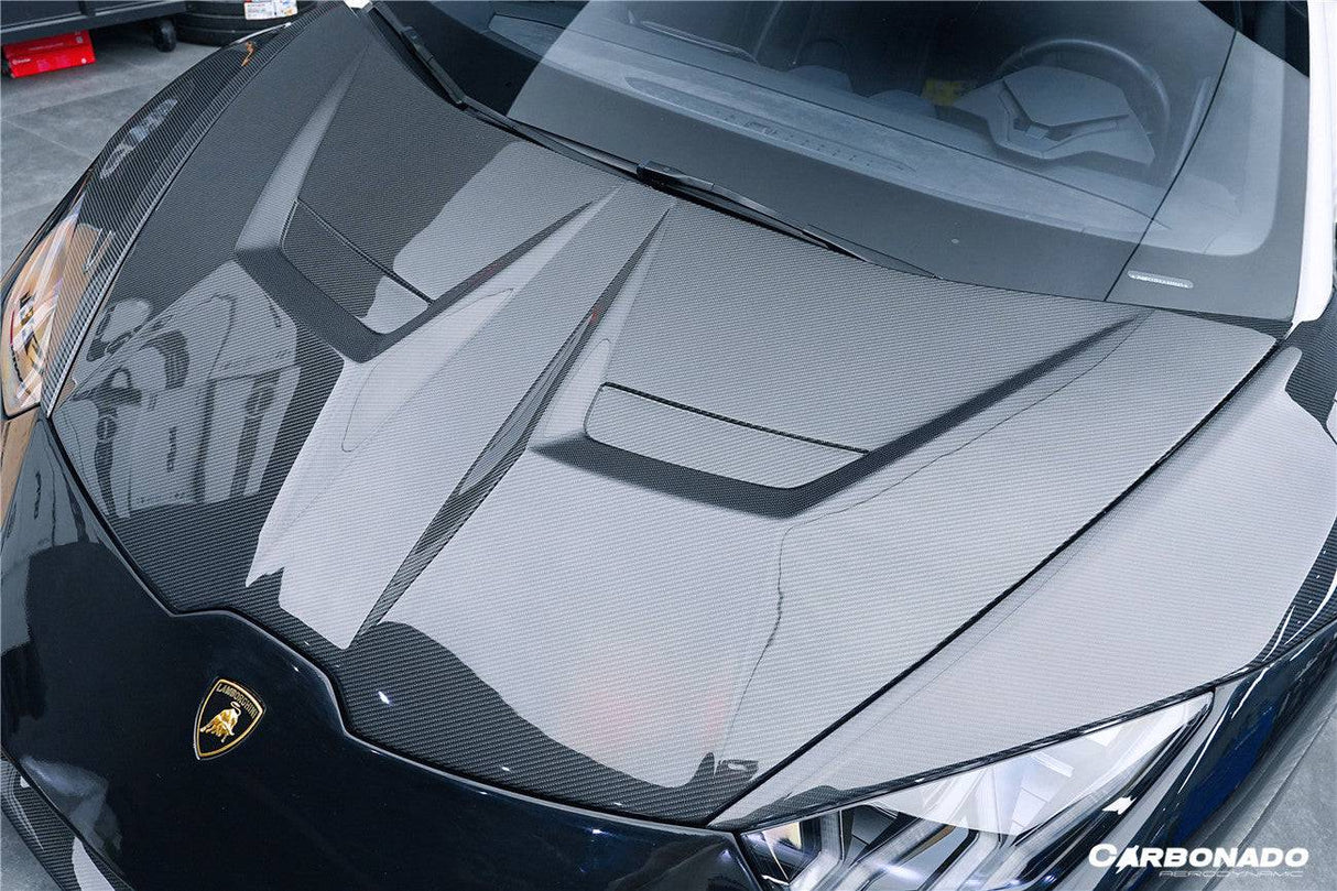 2015-2025 Lamborghini Huracan LP610 LP580 Evo Tecnica VRS Style Carbon Fiber Hood