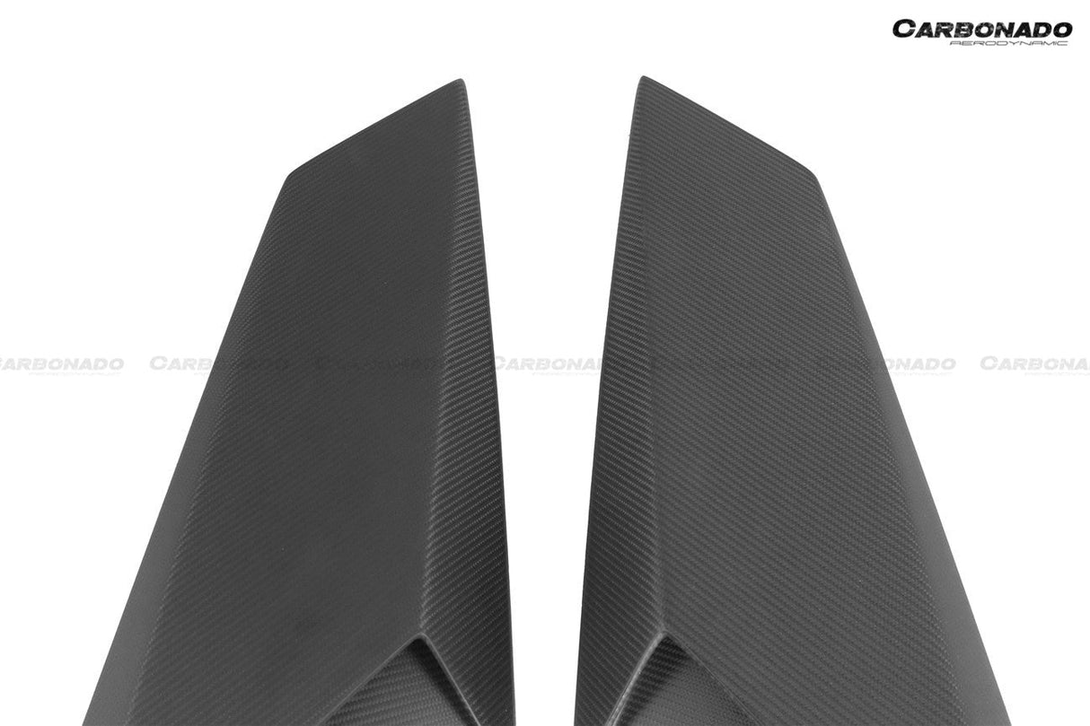 2011-2016 Lamborghini Aventador Style Carbon Fiber Rear Side Scoops Carbonado (DM) Fits: LP700, LP720 Coupe and Roadster