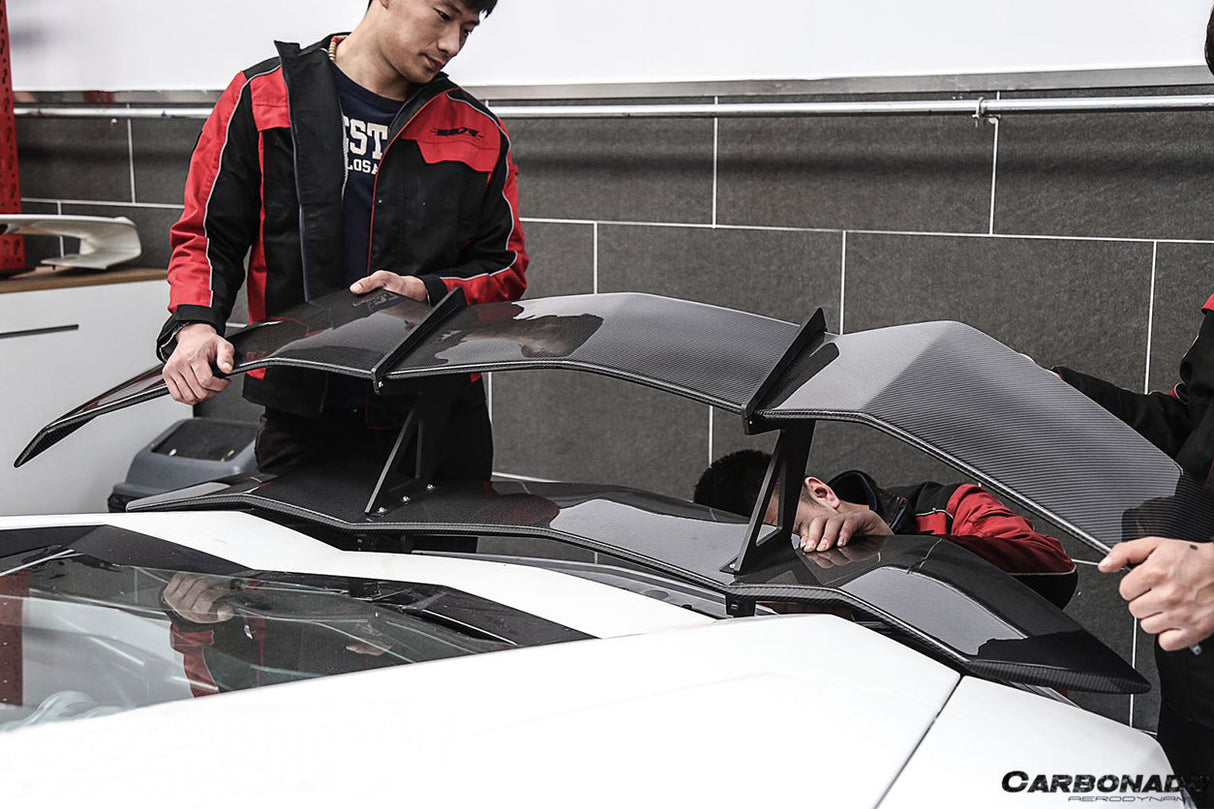 2011-2022 Lamborghini Aventador LP700 LP750 LP740 LP720 LP780 Coupe Roadster RZS Style Carbon Fiber Trunk Spoiler